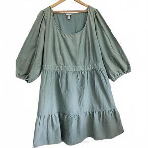 AVA & VIV Ladies Plus Size 100% Cotton Bohemian Prairie Style Dress ¾  Full Sle